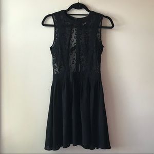 Black Shift Dress with Leopard Print Bust